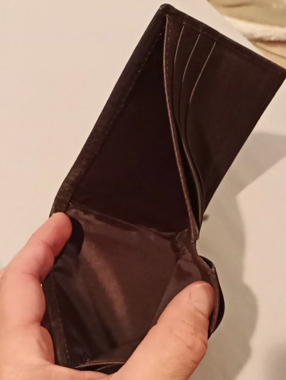 Calvin Klein Dark Brown Textured Leather Bi-Fold Wallet